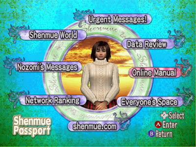 The menu inside the online section.