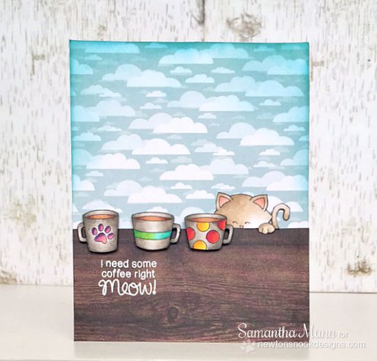 Coffee Cat Card by Samantha Mann | Newton Loves Coffee Stamp set by Newton's Nook Designs #newtonsnook #coffee