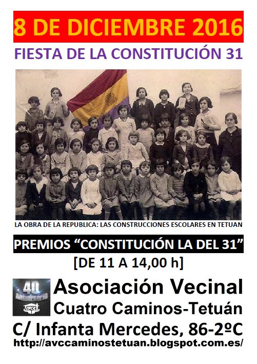8 diciembre En Tetuán Premios "Constitución, la del 31"