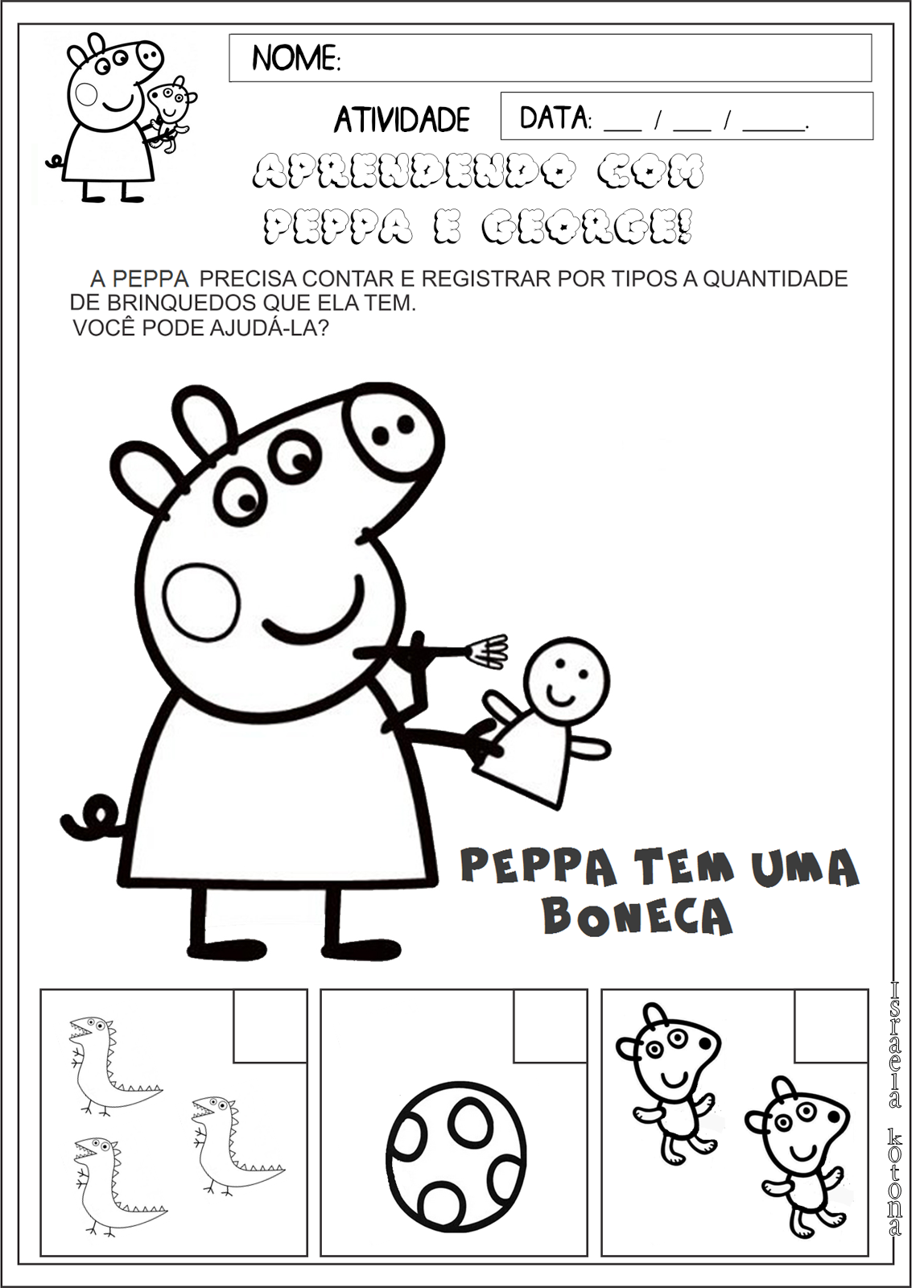 Peppa Pig: Fichas para colorir e descobrir as diferenças - Centroxogo Blog