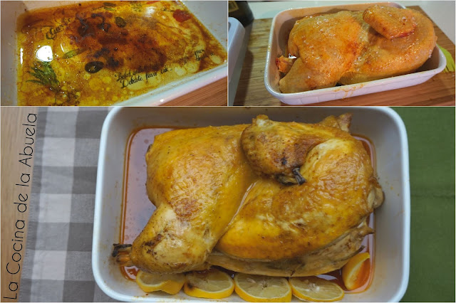 Pollo asado con toque de curry.