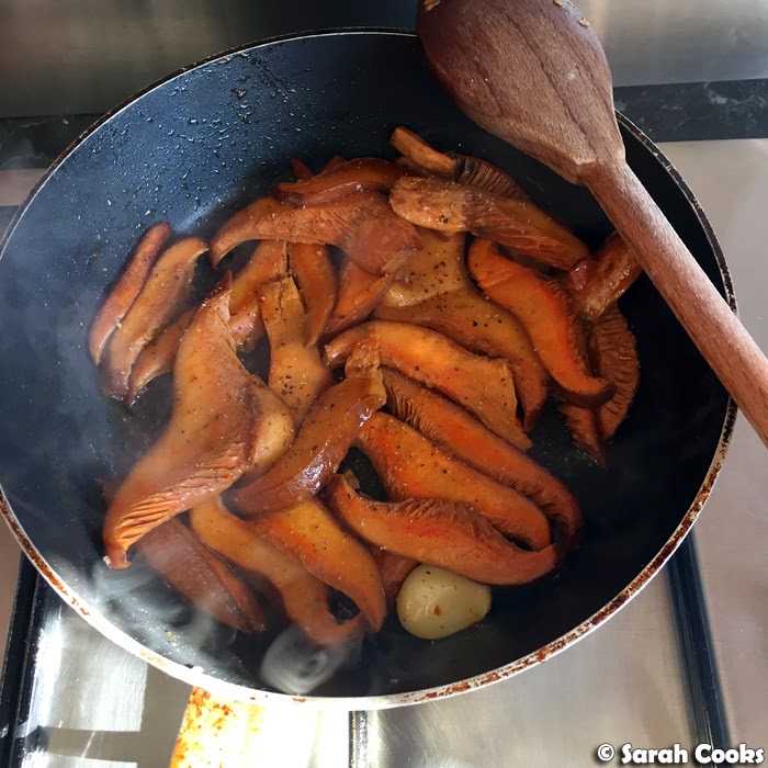 Sarah Cooks Pine Mushrooms on Toast