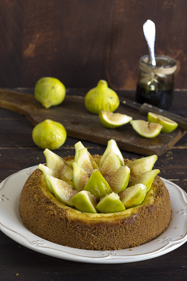 Tarta de queso con higos