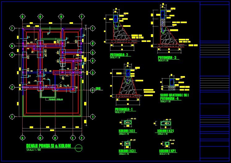 Detail pondasi Kumpulan gambar kerja Detail pondasi Kumpulan gambar kerja