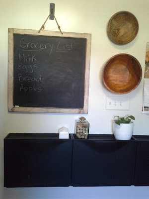 DIY Chalkboard Ikea Trones in the kitchen for recycling, recycle