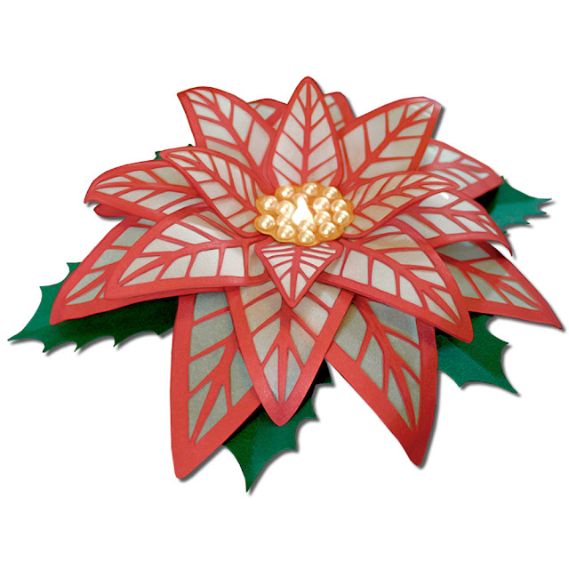 JMRush Designs Poinsettia Tea Light (Flameless)
