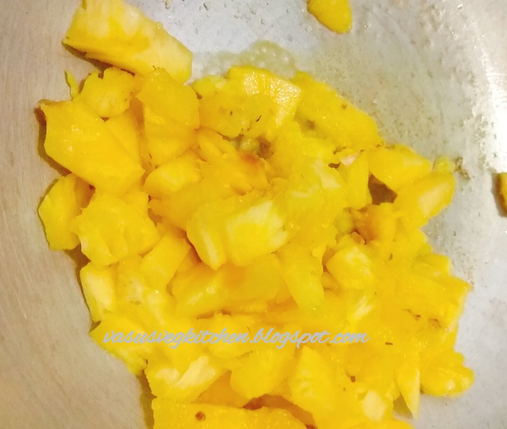 Vasusvegkitchen Pineapple kesari bhat, Pineapple sheera, How to