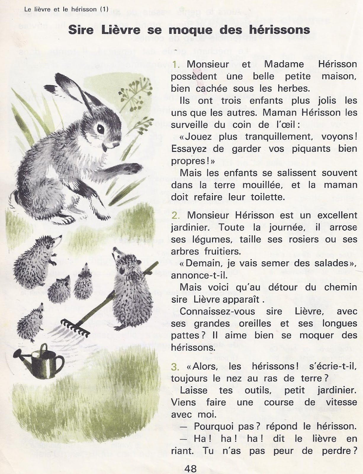 école : références: Le lièvre et le hérisson