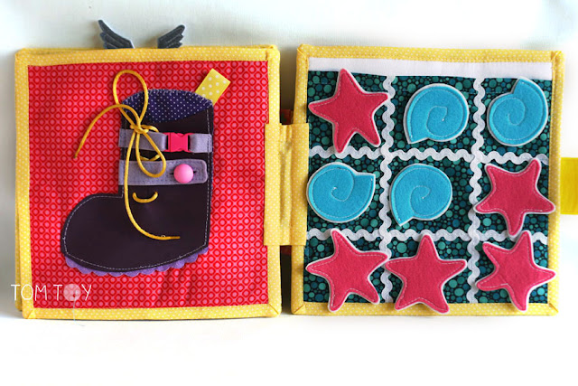 Handmade quiet book for Madelyn, felt activity busy book for toddlers. boot buckles, tic tac toe. Развивающая книжка, шнуровка ботинок, крестики нолики