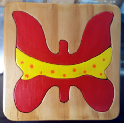Handmade Wooden Toy Butterfly Tray Puzzle For Toddlers