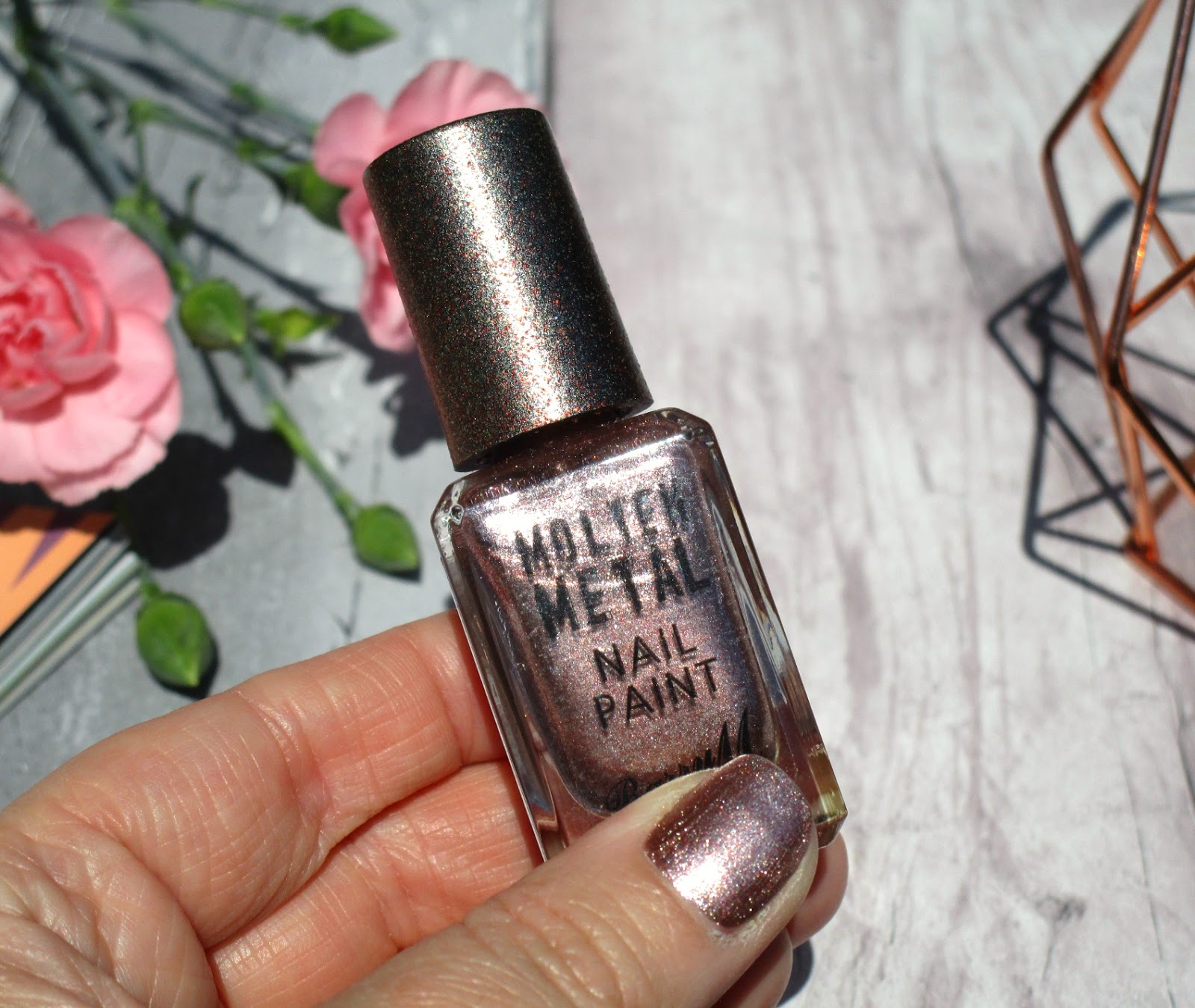 HaySparkle Barry M NEW Molten Metal Nail Paint in Pink Ice Review