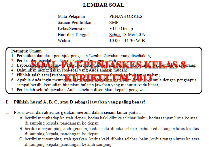 Kunci Jawaban Buku Paket Penjaskes Kelas 8 Kurikulum 2013 Hal 233 Ilmusosial Id