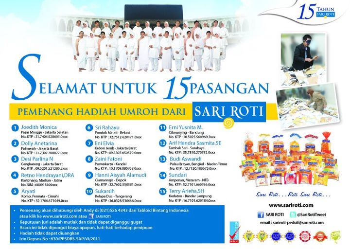 Pemenang Umroh Sari Roti 2011 Arminareka Perdana