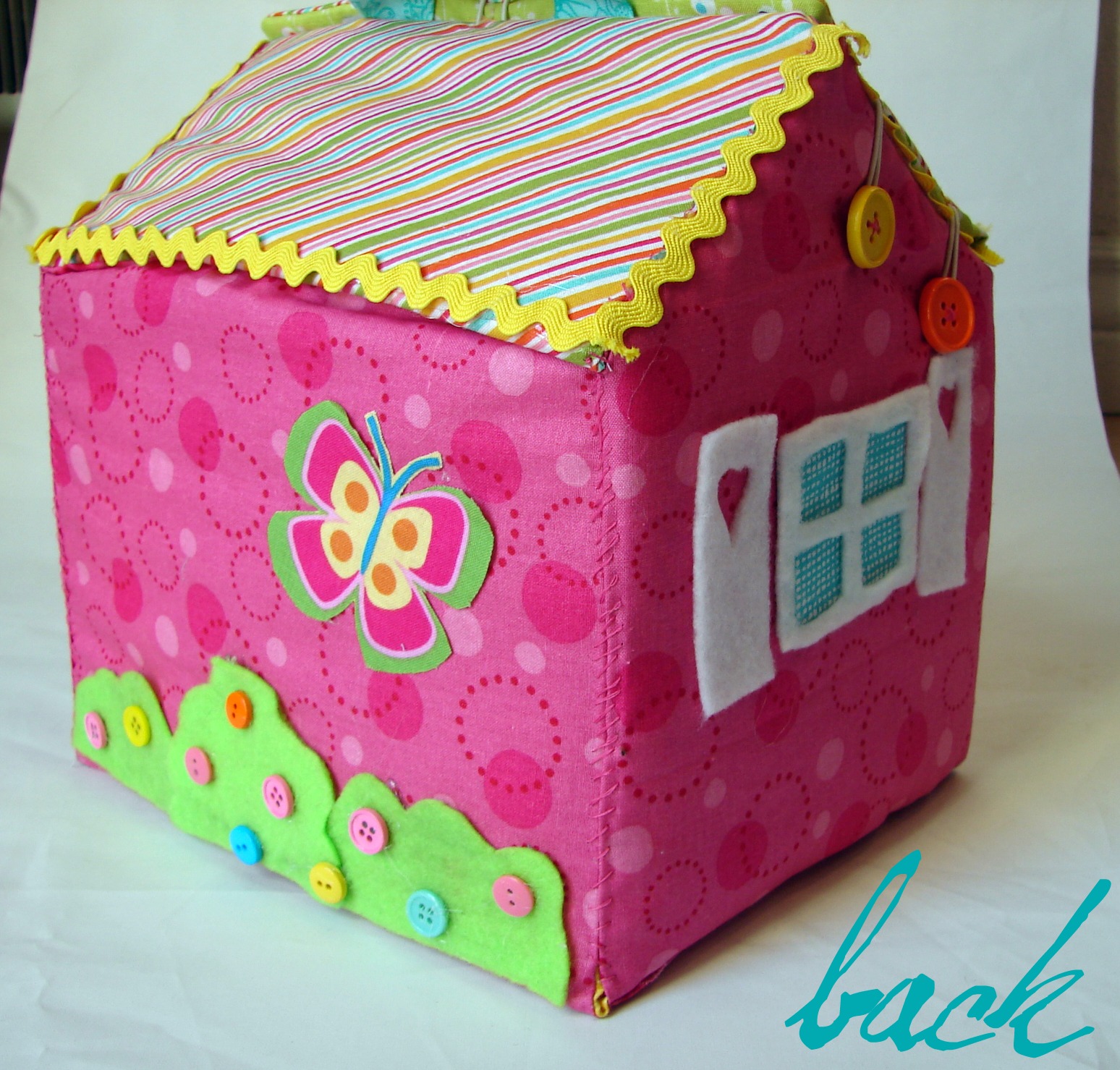 fabric dollhouse A girl and a glue gun