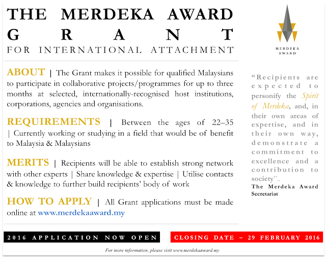 Merdeka Award Grant for International Attachment