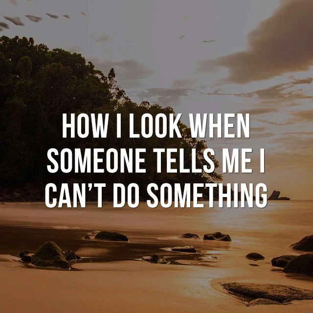 How I look when someone tells me I can't do something! - Good Short Quotes