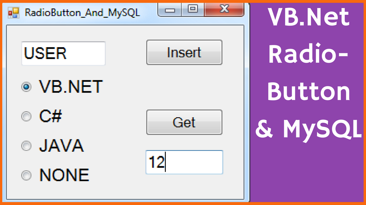 vb mysql using button database radiobutton radio vbnet programming code java use