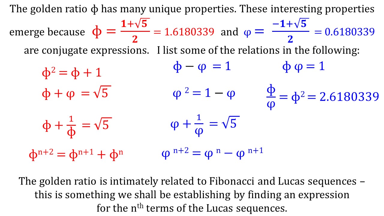 ektalks Derivation of nth Term of a Lucas Sequence Fibonacci Numbers