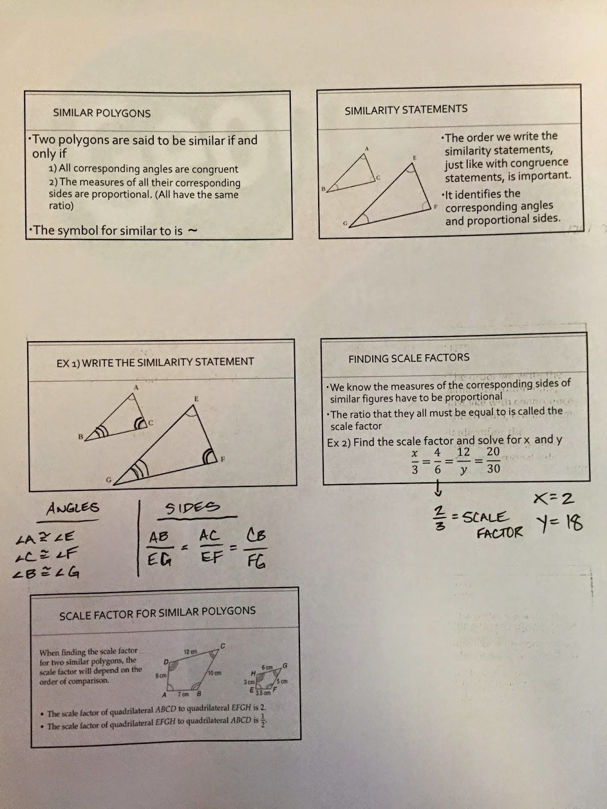 Honors Geometry - Vintage High School: Section 7-2 Similar Polygons