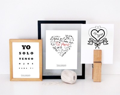 Prueba los imprimibles para tus marcos de fotos San Valentín Muestra imprimibles gratis Tutorial de Artesanias