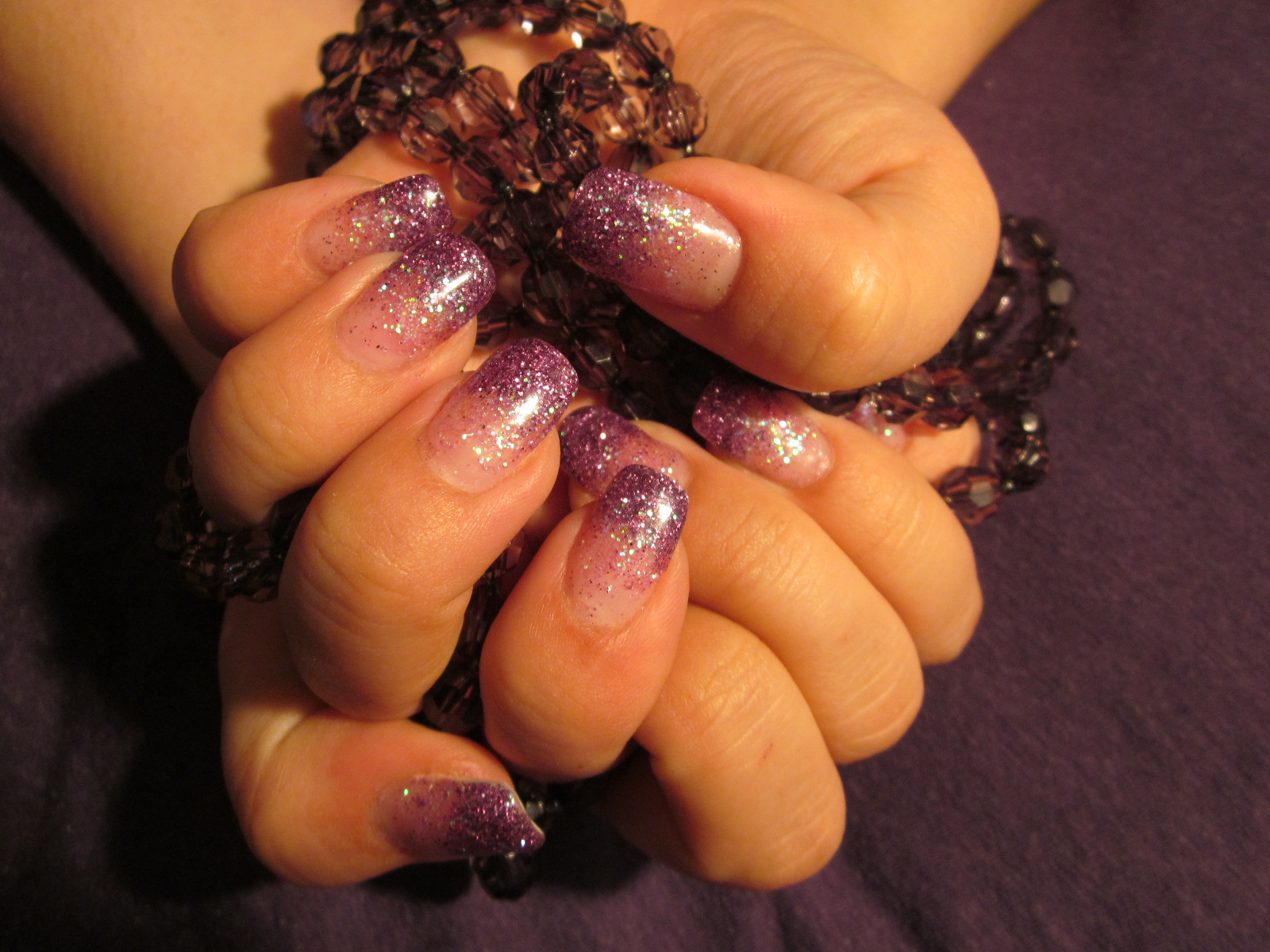 3. Purple and Silver Glitter Nails - wide 9