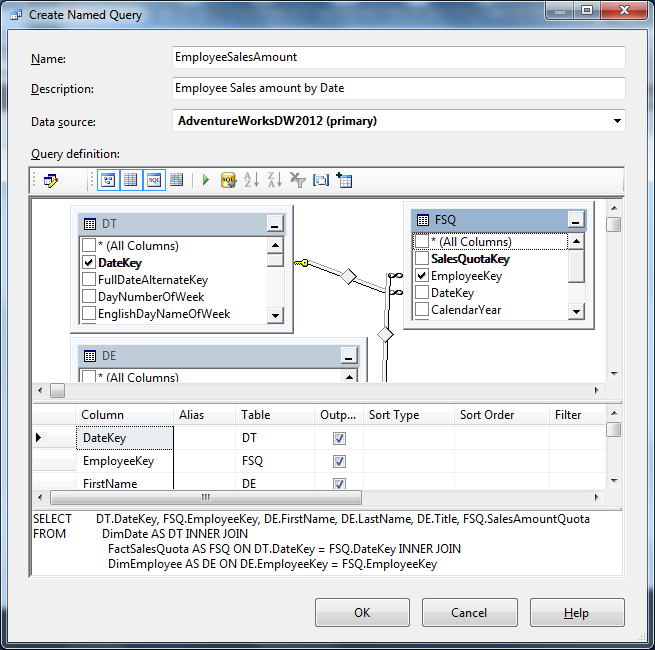 MSDataBase: AS – Create a DS and DSV