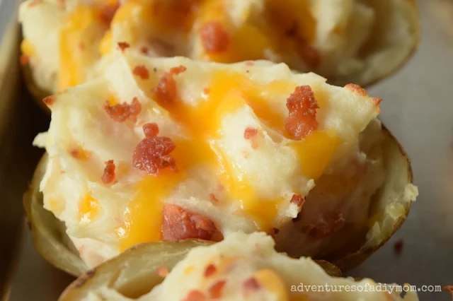 twice baked potato with bacon and cheese