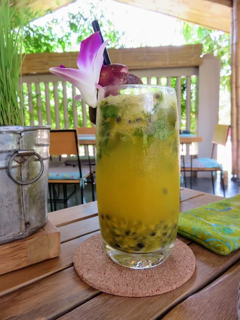 Passionfruit and mint soda at Spoons Cafe in Siem Reap Cambodia