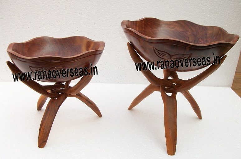 Rana Overseas Wooden Bowl and Wooden Bowl Stands