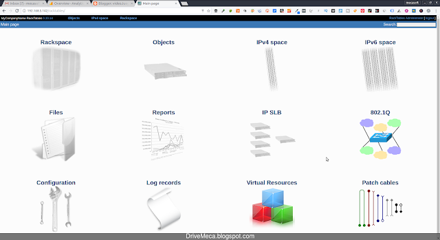 Pantalla principal de Racktables Pantalla principal de Racktables