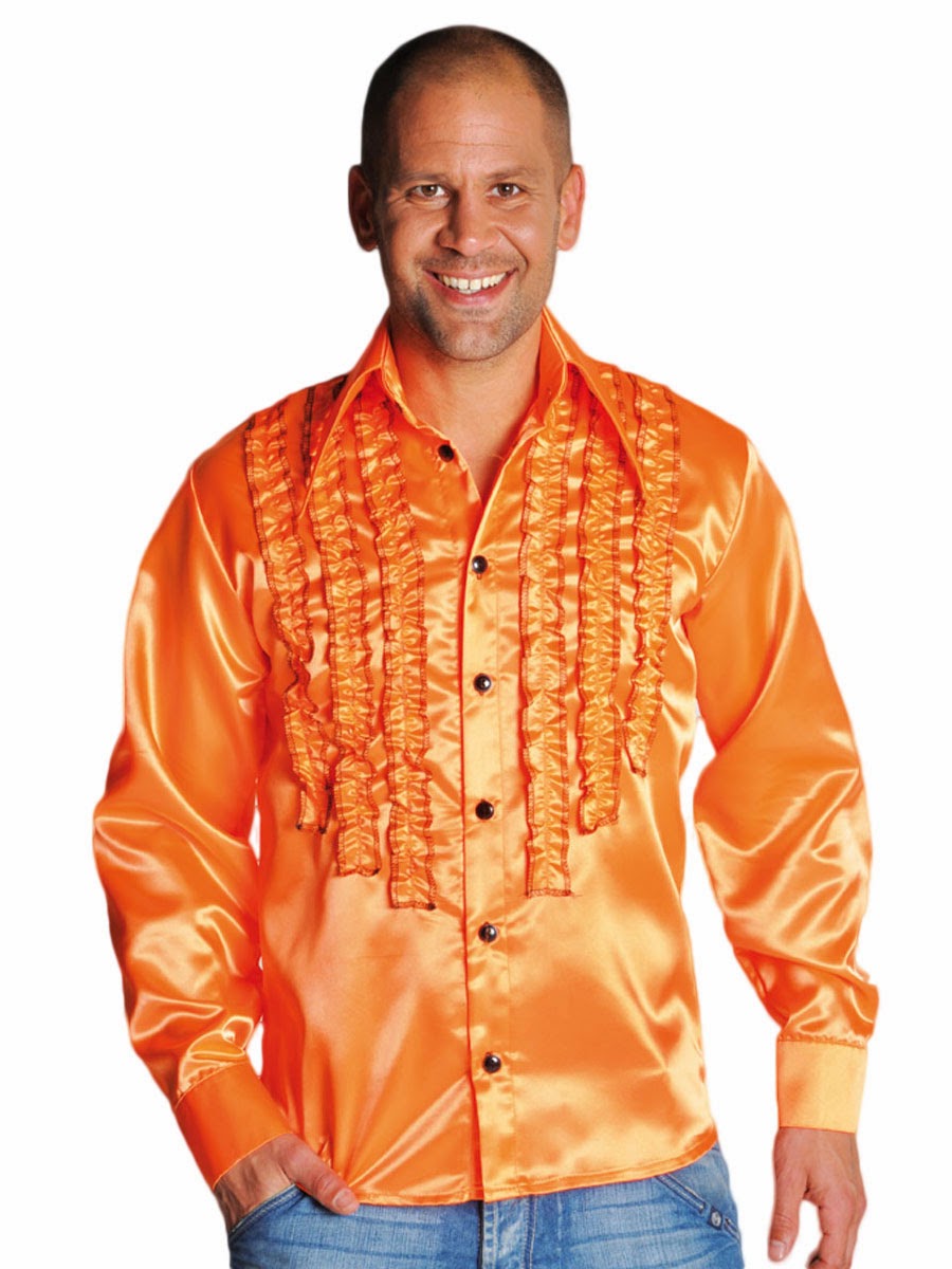 BEAUTY AND FASHION MENS ORANGE DRESS SHIRTS