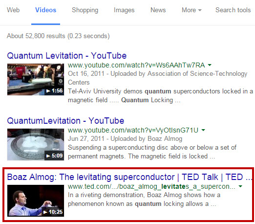 Quantum Locking. Video result