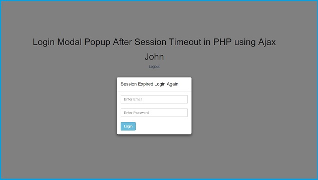 Omringd helper spel Pop-up Login Form If Session Expired using PHP Ajax | Webslesson