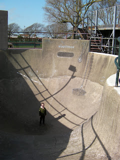 giant bowl cycle obstacle in southsea skate park