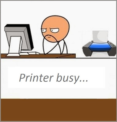 printer busy and man waiting
