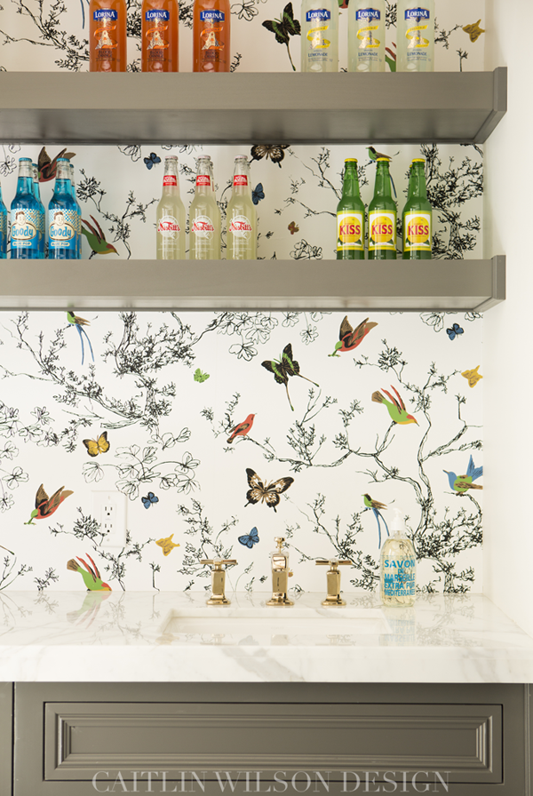 Interiors || Caitlin Wilson- A Pretty Library and Bold Wallpapers