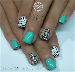 nails nail gel zebra acrylic designs leopard pretty cheetah luminous animal mint gold crystals polish beauty amazing mani prints pink