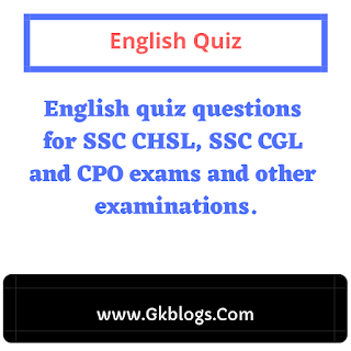 English Quiz For SSC Exam - 3
