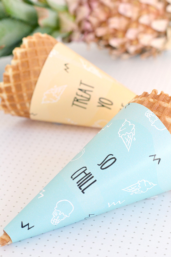 Printable Ice Cream Cone Wrappers