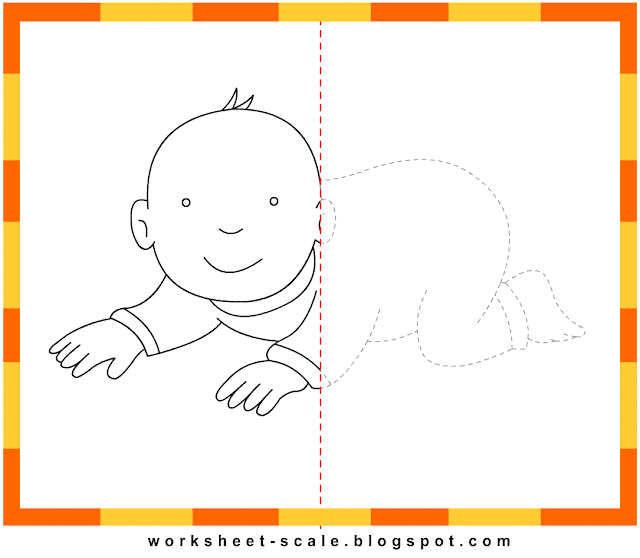 Free Printable Drawing worksheets for kids: Baby worksheet