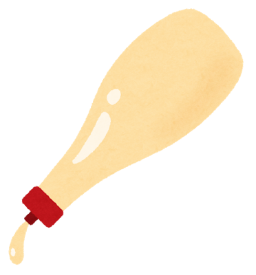 マヨネーズのイラスト(かけている)