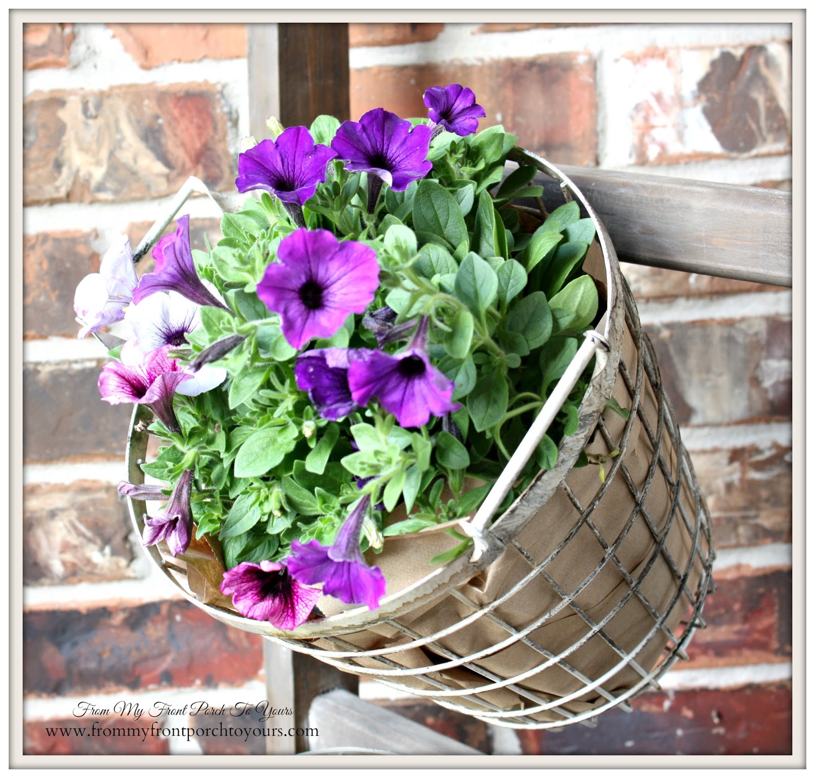 Wire Baskets Used As Planters-Design Ingenuity Event- Decor Steals-From My Front Porch To Yours