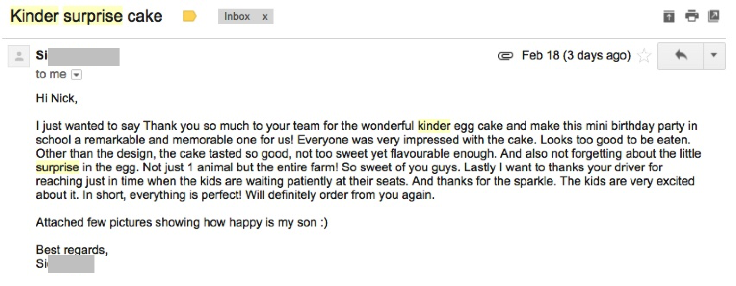 Celebrate with Cake! Testimonials