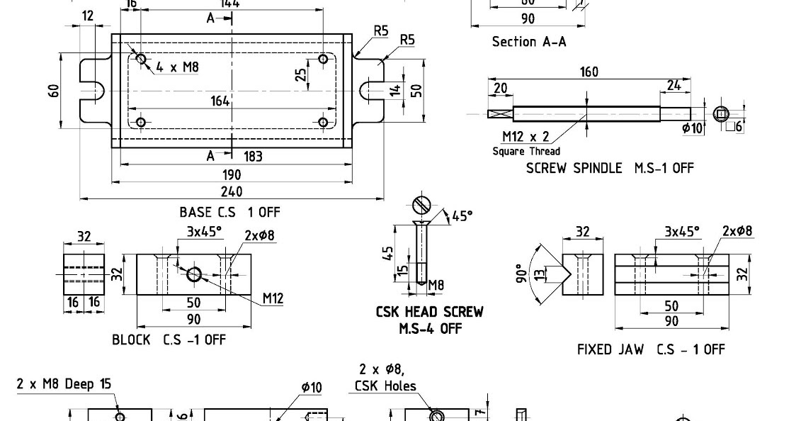 Machine Drawing: machine vice