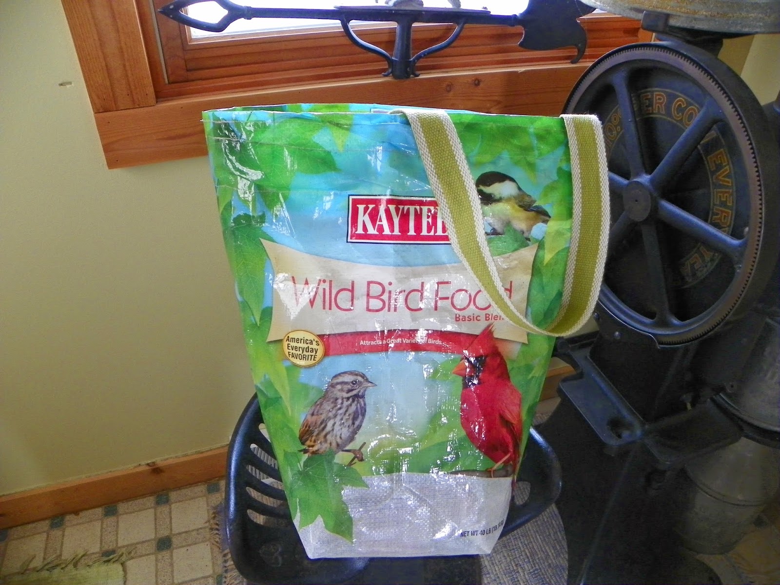 Dicky Bird's Nest Re Purposed Bird Food Bag