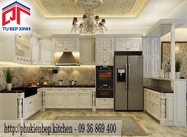 nội thất hiện đại tủ bếp gỗ sồi