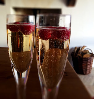 Champagne with Raspberries