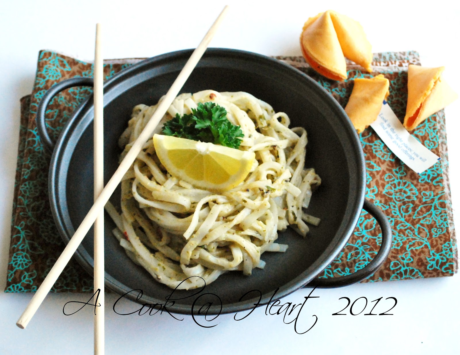A Cook Heart Green Noodles