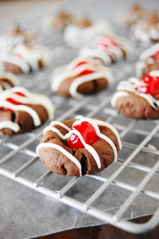Cherry Chocolate Thumbprint Cookies | The Kitchen is My Playground
