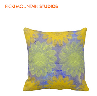 Art by Ricki Mountain -Geometric pattern Pillow Art